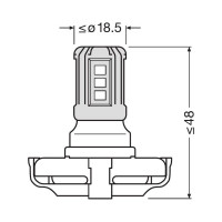 Автолампа OSRAM PS19W, PG20-1, LED, 6000 K, 12 В 5201DWP