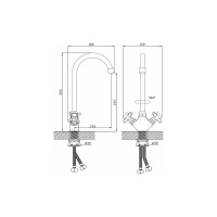 Смеситель для кухни Diadonna с высоким изливом D80-743352