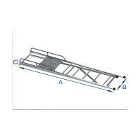 Лестница-платформа MEGAL фиксированной высоты - ЛПФВА Н=1.5-2 с резиновыми башмаками 040503