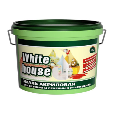 Акриловая эмаль White House для детских и лечебных учреждений (белая; матовая; 10 кг) 14012