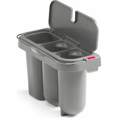 Ведро для чистки туалета TTS с 3 секциями и крышкой, серый цвет 00003262R