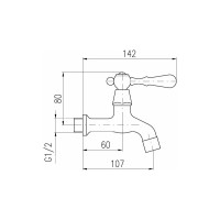 Смеситель на одну воду RavSlezak MORAVA RETRO MK193SM