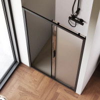 Душевая дверь AM.P Gem Solo 100x195, стекло матовое, профиль черный матовый W90G-100-1-195BM