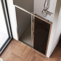 Душевая дверь AM.P Gem Solo 100x195, стекло тонированное, профиль матовый хром W90G-100-1-195MG