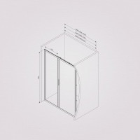 Душевая дверь AM.P Gem Solo 120x195, стекло тонированное, профиль черный матовый W90G-120-1-195BG