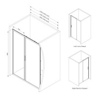 Душевая дверь AM.P Gem Solo 120x195, стекло тонированное, профиль черный матовый W90G-120-1-195BG
