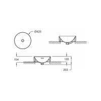 Накладная раковина JACOB DELAFON Vox круглая, 42 см, белая 00000088965 E14800-0
