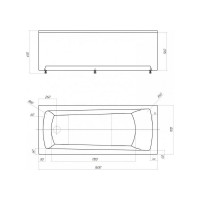 Ванна Aquatek Либра 160х70 NEW с фронтальным экраном (слив слева) 00000088706