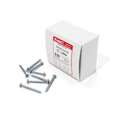 Саморез Квадра DIN 7981 4.8x50 цинк, кор. 100 шт., полусфера, шлиц PH2, острый 814850050100