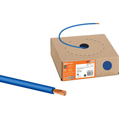 Провод TDM ELECTRIC ПуГВ 1х2,5 ГОСТ, в коробке 100м, синий SQ0124-1426