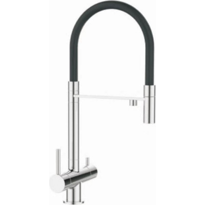 Смеситель для кухни OUTE из латуни, хром/черный T61203B