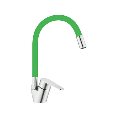 Смеситель для кухни OUTE из нержавеющей стали SUS 304, матовый хром/салатовый T40593B-7