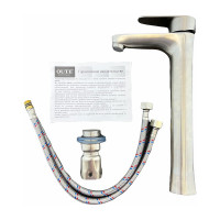 Смеситель для накладной раковины OUTE из нержавеющей стали, матовый хром T40511-1