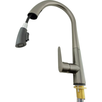 Смеситель для кухни OUTE с выдвижной лейкой, высота 410 мм, титановый T60933BY