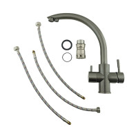 Смеситель для кухни OUTE из нержавеющей стали SUS 304, титановый T60103BY