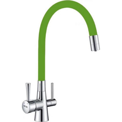 Однорычажный смеситель для кухни OUTE из латуни, хром/салатовый T60003B-7