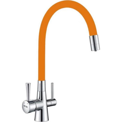 Однорычажный смеситель для кухни OUTE из латуни, хром/оранжевый T60003B-4
