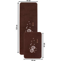 Коврик на кухню ComeForte Одуванчики велюр набор 40x60, 40x120 см темно-коричневый KM-025