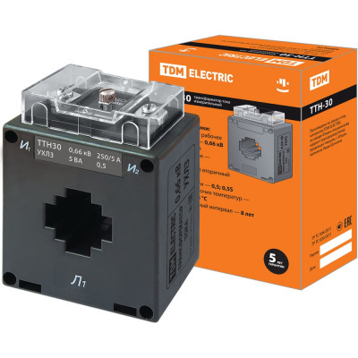 Трансформатор тока TDM ELECTRIC ТТН 30/250/5- 5VA/0,5-Р SQ1101-1081