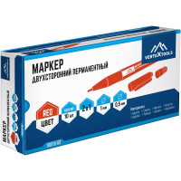 Строительный маркер vertextools красный, двухсторонний 00010-02