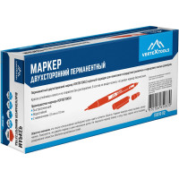 Строительный маркер vertextools красный, двухсторонний 00010-02