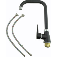 Смеситель для кухни Rainsberg черный, однорычажное управление, силумин R0613HF