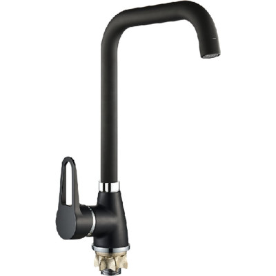 Смеситель для кухни Rainsberg черный, однорычажное управление, силумин R0613HF