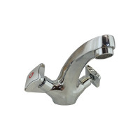 Смеситель для раковины Rainsberg двухвентильный, силумин, глянцевый хром R7201F R7101F