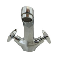 Смеситель для раковины Rainsberg двухвентильный, силумин, глянцевый хром R7201F R7101F