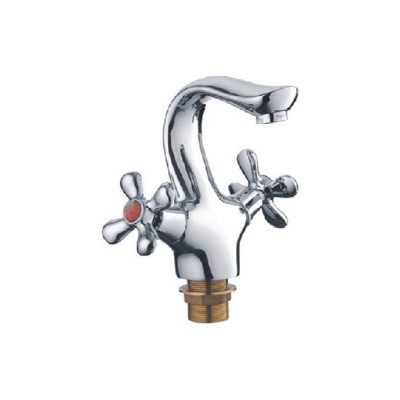 Смеситель для раковины Rainsberg двухвентильный, силумин, глянцевый хром R7201F