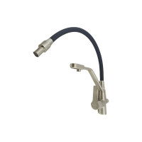 Смеситель для кухни Rainsberg сатин, с силиконовым гибким черным изливом, латунь R603CL-2