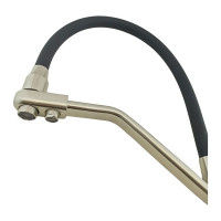 Смеситель для кухни Rainsberg сатин, с силиконовым гибким черным изливом, латунь R603CL-2