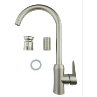 Смеситель для кухни OUTE матовый хром, нержавеющая сталь, 370 мм T40513B-1