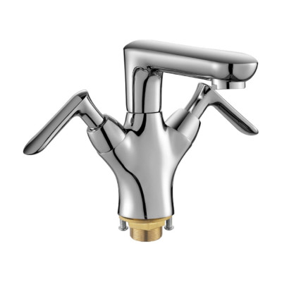 Смеситель для раковины/умывальника OUTE хром, высота 135 мм, двухвентильное управление T7701