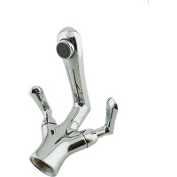 Смеситель для раковины/умывальника OUTE хром, высота 135 мм, двухвентильное управление T7701