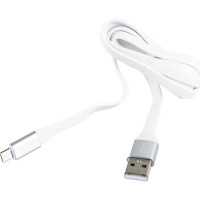 Плоский дата-кабель AKAI USB А-microUSB белый CBL210W