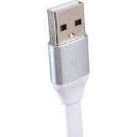 Плоский дата-кабель AKAI USB А-microUSB белый CBL210W