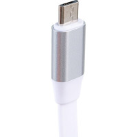 Плоский дата-кабель AKAI USB А-microUSB белый CBL210W