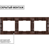 3-х постовая горизонтальная рамка TDM ELECTRIC "ЭКО" бук "Таймыр" SQ1814-0328