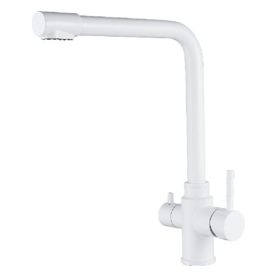 Смеситель для кухни OUTE белый, однорычажный, с отдельным выходом под фильтр, с аэратором T60303BK