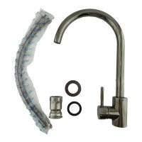 Смеситель для кухни OUTE серый-металлик, однорычажное управление, поворотный излив T40313BZ