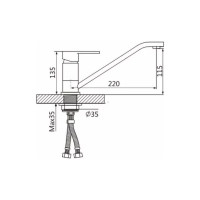 Смеситель для раковины Rainsberg хром, однорычажное управление, поворотный излив R1003F