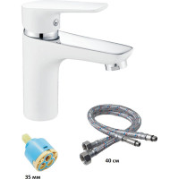 Смеситель для раковины Rainsberg белый, однорычажное управление R2001KF