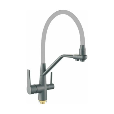 Смеситель для кухни Rainsberg с силиконовым гибким изливом, латунь R603CY-5