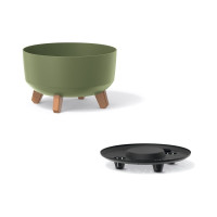 Кашпо на ножках Prosperplast DGRL300L 5615C GRACIA LOW диам. 285 мм, высота 177 мм, зеленое 066614