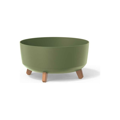 Кашпо на ножках Prosperplast DGRL400L 5615C GRACIA LOW диам. 380 h195 мм, зеленое 066624