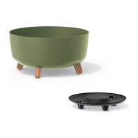 Кашпо на ножках Prosperplast DGRL400L 5615C GRACIA LOW диам. 380 h195 мм, зеленое 066624