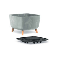 Кашпо на ножках Prosperplast DGQL300E422U GRACIA SQUARE BETON EFFECT 29х29х22 см, бетон 066949