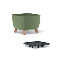 Кашпо на ножках Prosperplast DGQL300 5615C GRACIA SQUARE 29х29х22 см, зеленое 066912