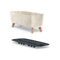 Кашпо на ножках Prosperplast DGCL600E CY700 GRACIA CASE BETON EFFECT 580х240х235 мм, кремовое 066951